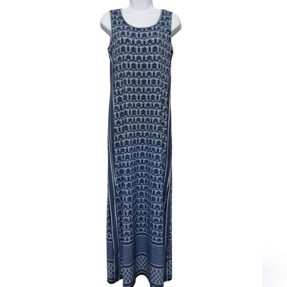 Max studio women maxi dress Geometric abstract S Vacation Resort Casual Soft